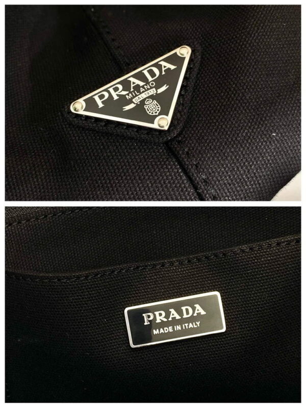 Replica Prada 1BG439 Denim Tote bag black 8