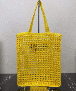 Replica Prada 1BG393 Raffia tote bag Yellow 2