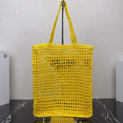 Replica Prada 1BG393 Raffia tote bag Yellow 2