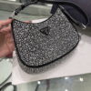 Replica Prada 1BC169 Prada Cleo satin bag with appliqués White 10