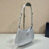 Replica Prada 1BC169 Prada Cleo satin bag with appliqués Black 9