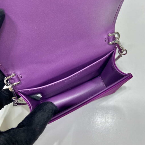 Replica Prada Cardholder with shoulder strap and sequins 1MR024 Purple 7