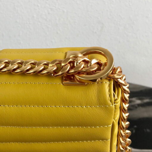 Replica Prada 1BD108 Medium Leather Prada Diagramme Bag Yellow 6