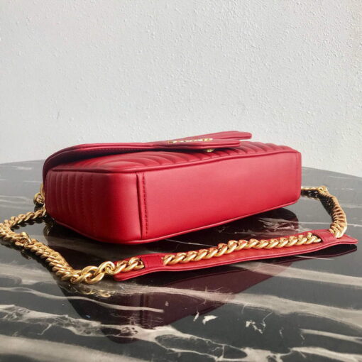 Replica Prada 1BD108 Medium Leather Prada Diagramme Bag Red 4