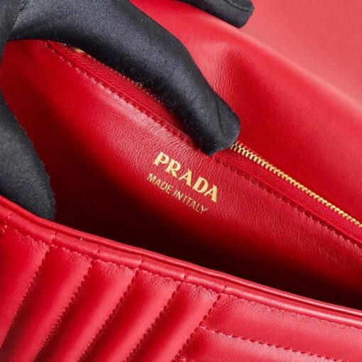 Replica Prada 1BD108 Medium Leather Prada Diagramme Bag Red 8