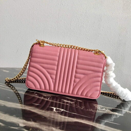 Replica Prada 1BD108 Medium Leather Prada Diagramme Bag Pink 2