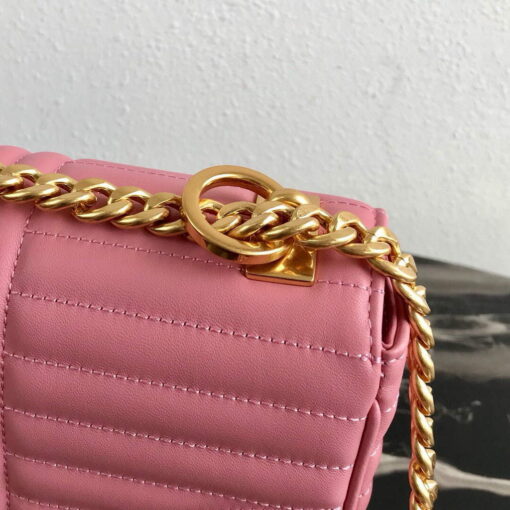 Replica Prada 1BD108 Medium Leather Prada Diagramme Bag Pink 6