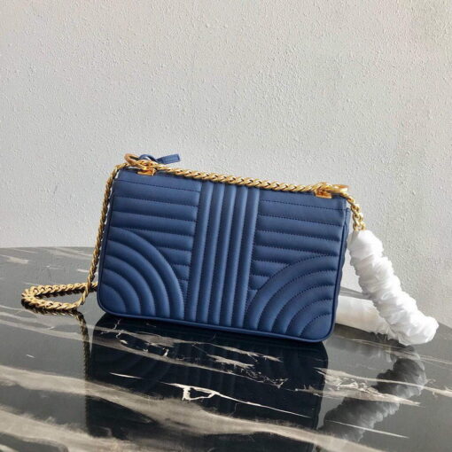 Replica Prada 1BD108 Medium Leather Prada Diagramme Bag Blue 2