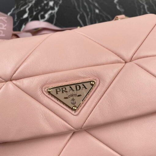 Replica Prada 1BD292 Prada System nappa leather patchwork Bag Light Pink 3