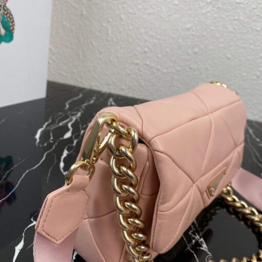 Replica Prada 1BD292 Prada System nappa leather patchwork Bag Light Pink 5