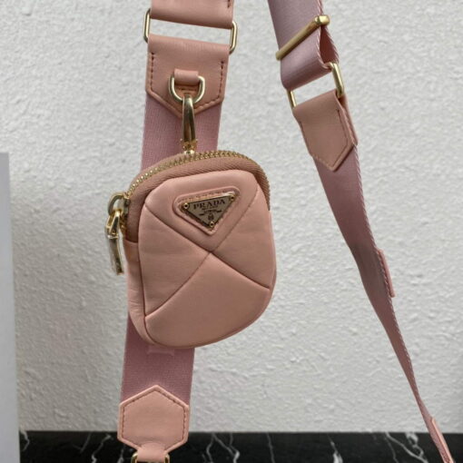 Replica Prada 1BD292 Prada System nappa leather patchwork Bag Light Pink 6