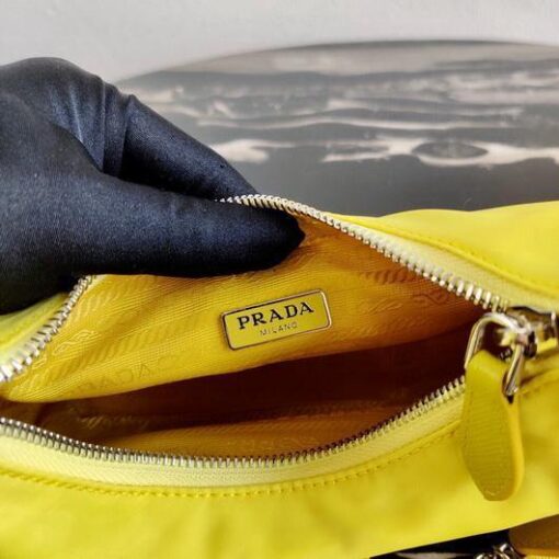 Replica Prada 1BH204 Prada Re-Edition 2005 Nylon Bag Light Yellow 7