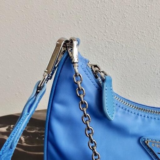 Replica Prada 1BH204 Prada Re-Edition 2005 Nylon Bag Blue 6