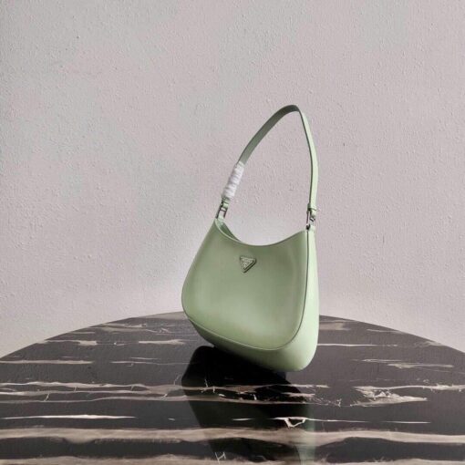 Replica Prada 1BC499 Prada Cleo Brushed Leather Shoulder Bag in Green