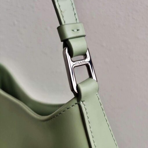 Replica Prada 1BC499 Prada Cleo Brushed Leather Shoulder Bag in Green 6