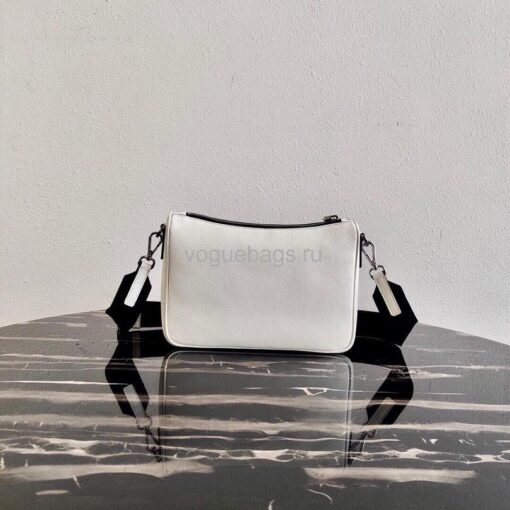 Replica Prada 2VH113 Saffiano leather shoulder Bag in White 3