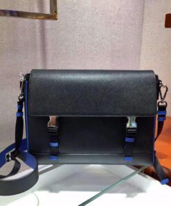 Replica Prada 2VD018 Shoulder Bag Men Black and Blue