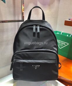 Replica Prada 2V066 Tessuto Zainetto Nylon And Leather Backpack in Black