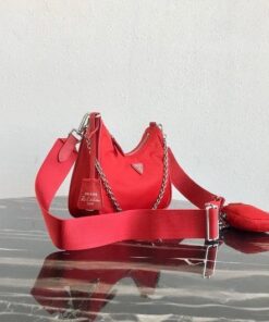 Replica Prada 1BH204 Prada Re-Edition 2005 Nylon Bag Red