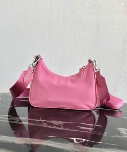 Replica Prada 1BH204 Prada Re-Edition 2005 Nylon Bag Pink 2