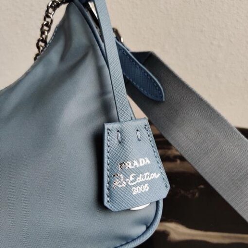 Replica Prada 1BH204 Prada Re-Edition 2005 Nylon Bag Light Blue 4