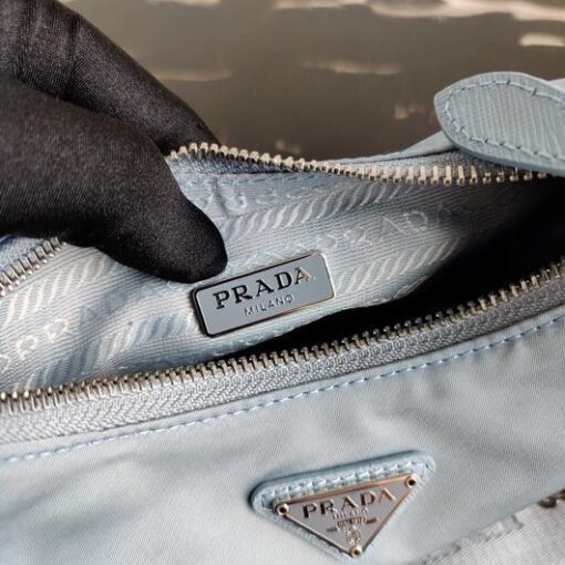 Replica Prada 1BH204 Prada Re-Edition 2005 Nylon Bag Light Blue 8