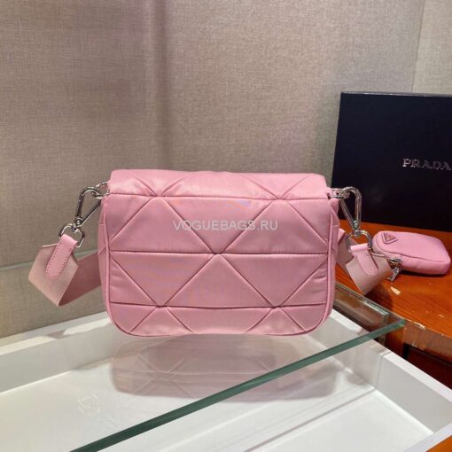 Replica Prada 1BD292 Prada Three In One Nylon Shoulder Bag Pink 3