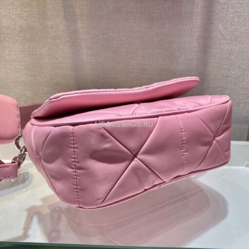 Replica Prada 1BD292 Prada Three In One Nylon Shoulder Bag Pink 4