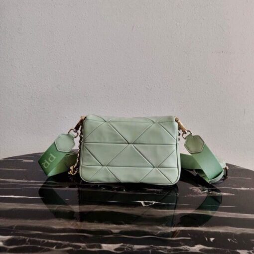 Replica Prada 1BD292 Prada System nappa leather patchwork Bag Green 2