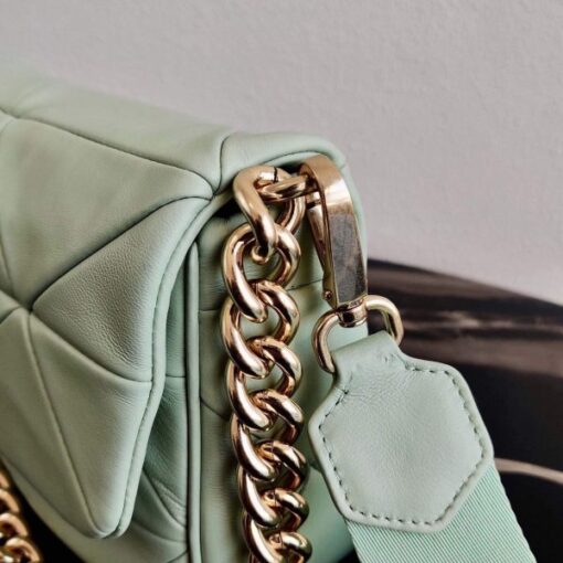 Replica Prada 1BD292 Prada System nappa leather patchwork Bag Green 5