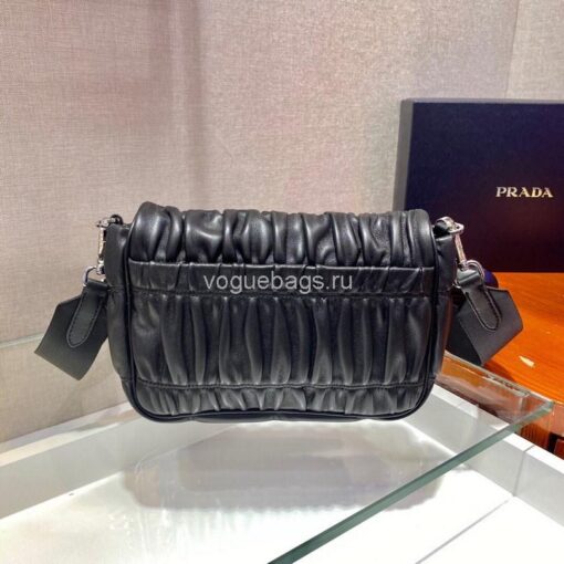 Replica Prada 1BD289 Gaufre Nappa Leather Shoulder Bag Black 3