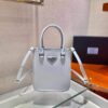 Replica Prada 1BA331 Small Brushed Leather Tote Light Green 9