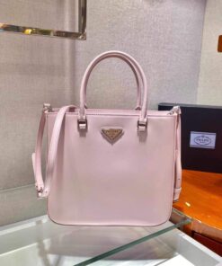 Replica Prada 1BA330 Brushed Leather Tote Bag Pink