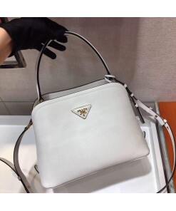 Replica Prada 1BA282 Medium Saffiano Leather Prada Matinee Bag White