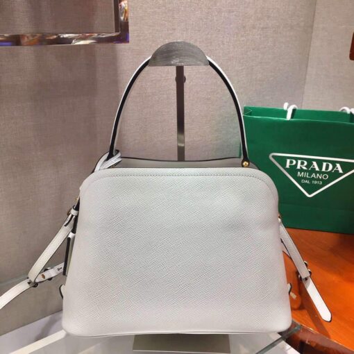 Replica Prada 1BA282 Medium Saffiano Leather Prada Matinee Bag White 3