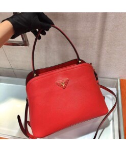 Replica Prada 1BA282 Medium Saffiano Leather Prada Matinee Bag Red