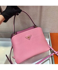 Replica Prada 1BA282 Medium Saffiano Leather Prada Matinee Bag Pink