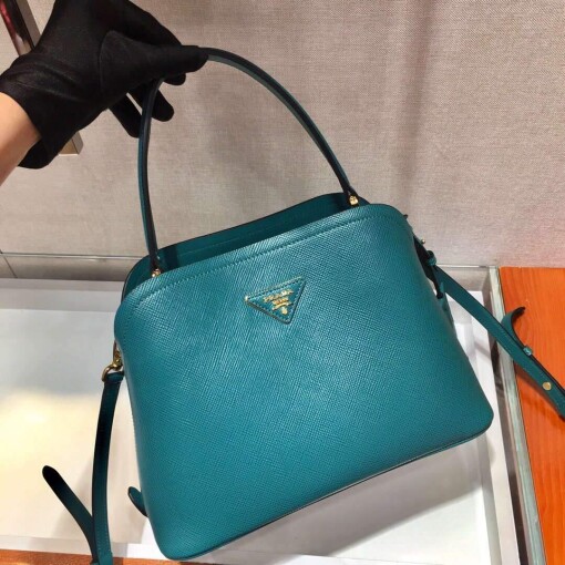 Replica Prada 1BA282 Medium Saffiano Leather Prada Matinee Bag Blue