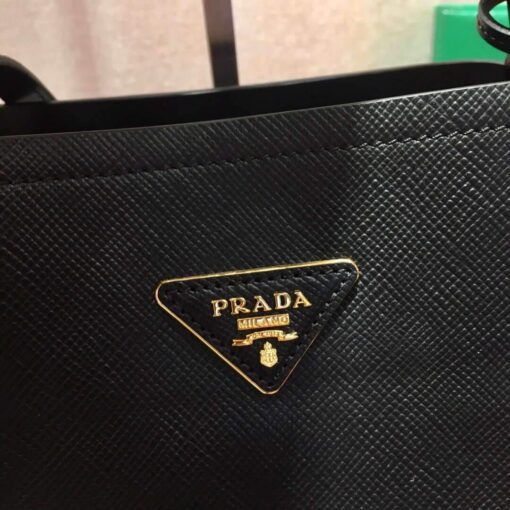 Replica Prada 1BA282 Medium Saffiano Leather Prada Matinee Bag Black 4