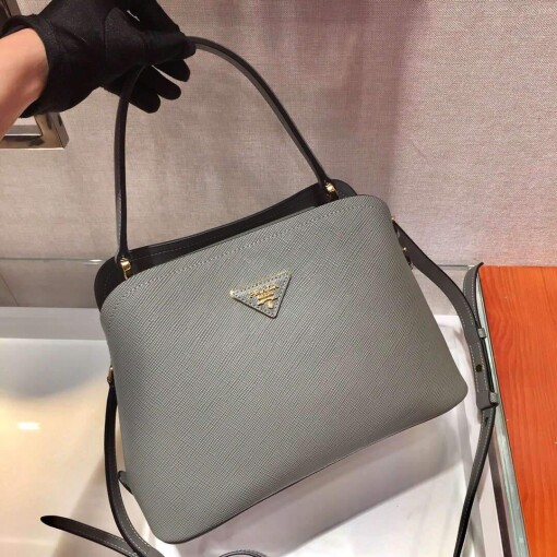 Replica Prada 1BA282 Medium Saffiano Leather Prada Matinee Bag Gray