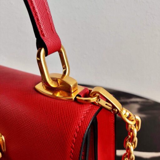 Replica Prada Saffiano Leather Symbole Bag 1BN021 Red 5