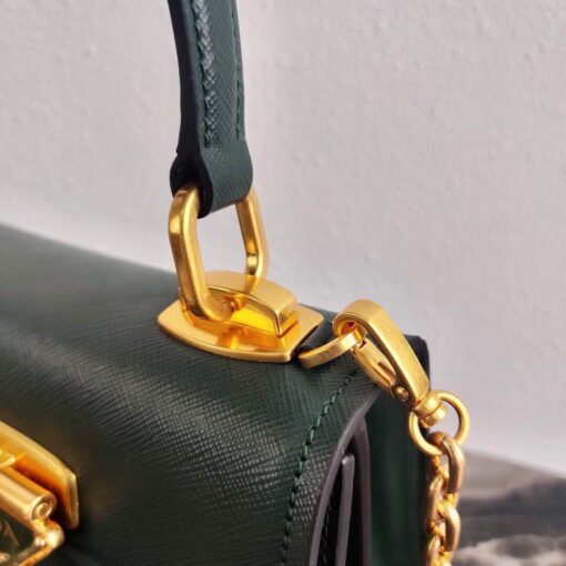 Replica Prada Saffiano Leather Symbole Bag 1BN021 Dark Green 5