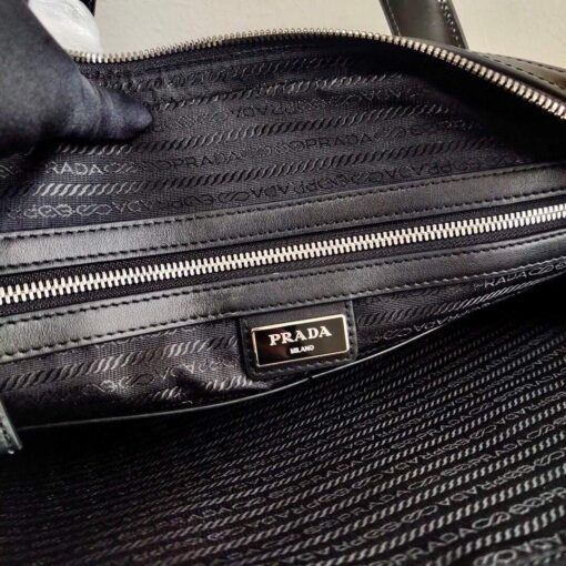 Replica Prada Saffiano Leather Briefcase Bag 2VE368 Black 7