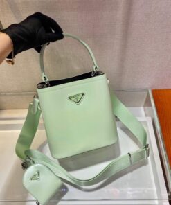 Replica Prada Panier ostrich leather 1BA319 Bag Green 2