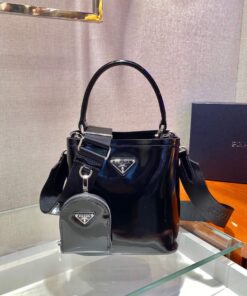 Replica Prada Panier ostrich leather 1BA319 Bag Black