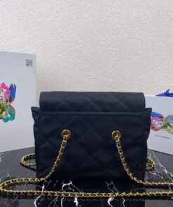 Replica Prada Nylon Vintage Chain Stray Bag 1BD630 Black