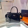 Replica Prada 1BA269 Saffiano Leather Prada Monochrome Bag White 11