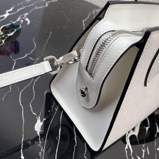 Replica Prada 1BA269 Saffiano Leather Prada Monochrome Bag White 5