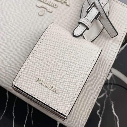 Replica Prada 1BA269 Saffiano Leather Prada Monochrome Bag White 6