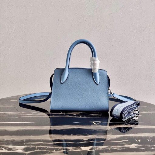 Replica Prada 1BA269 Saffiano Leather Prada Monochrome Bag Blue 2